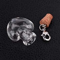 Mixed Shapes Glass Wishing Bottle Pendants&nbsp;HJEW-JM00186