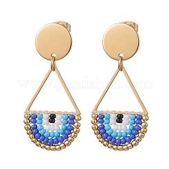 Seed Bead Teardrop Stud Earrings&nbsp;EJEW-MZ00251