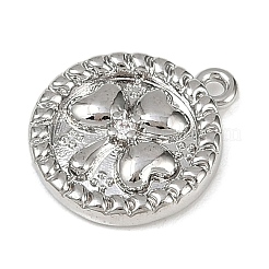 Brass Pave Clear Cubic Zirconia Pendants&nbsp;KK-L238-06P