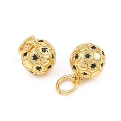 Brass Micro Pave Black Cubic Zirconia Charms&nbsp;CU-CBA56CE-01G