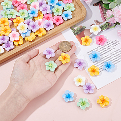 80Pcs Flower Opaque Resin Cabochons&nbsp;RESI-HY0001-34