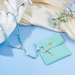 1Pc Alloy & Imitation Pearl Rosary Bead Necklaces&nbsp;NJEW-DC0001-13B