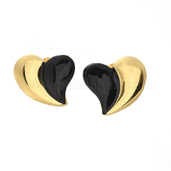 Heart 304 Stainless Steel Stud Earrings&nbsp;EJEW-A130-01G-01