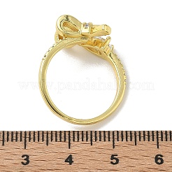 Brass Micro Pave Cubic Zirconia Cuff Open Rings&nbsp;RJEW-C163-17G