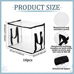 Large Capacity Transparent PVC Plastic Zipper Bags with Handle for Book Storage&nbsp;ABAG-WH0045-92B