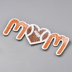 Love Rugby Towel Cloth Computerized Embroidery Cloth Iron On/Sew On Patches&nbsp;DIY-WH0888-222B