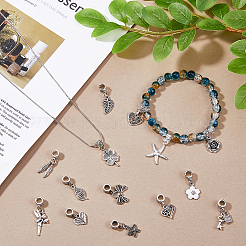 30Pcs 15 Styles Tibetan Style Alloy European Dangle Charms&nbsp;FIND-FH0008-46