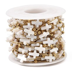 Cross Natural Shell Link Chains&nbsp;CHS-G028-05B-G