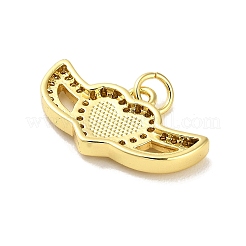 Brass Micro Pave Clear Cubic Zirconia Pendants&nbsp;KK-K365-13C-G