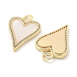 Brass Micro Pave Clear Cubic Zirconia Pendants&nbsp;KK-L211-015G-01