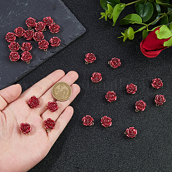 30Pcs Opaque Resin Rose Pendants&nbsp;FIND-DC0007-84