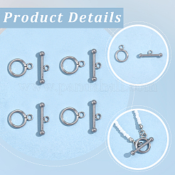 25Pcs 304 Stainless Steel Toggle Clasps&nbsp;STAS-BBC0009-60B