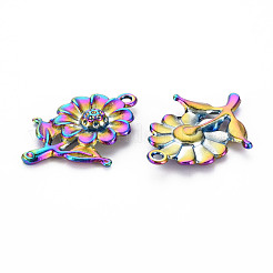 Rainbow Color Alloy Pendant Rhinestone Settings&nbsp;PALLOY-S180-296-NR