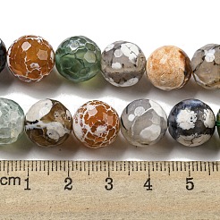 Faceted Natural Fire Crackle Agate Beads Strands&nbsp;X-G-F447-12mm-N03