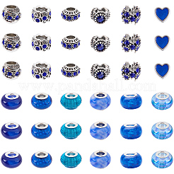 60Pcs 12 Styles Alloy Rhinestone/Enamel European Beads & Resin European Beads Kits&nbsp;DIY-PA0001-06A