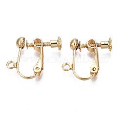 Brass Clip-on Earring Findings&nbsp;KK-Q764-029
