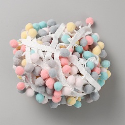 Macaron Color Polyester Pom Pom Ball Decorative Ribbons&nbsp;OCOR-WH0090-61A