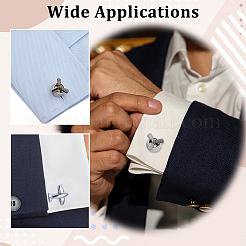 2 Pairs 2 Styles Brass Cufflinks&nbsp;DIY-PH0035-89