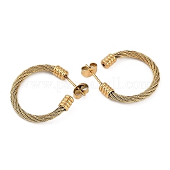 Ion Plating(IP) 304 Stainless Steel Twist Stud Earrings for Women&nbsp;EJEW-M023-07E