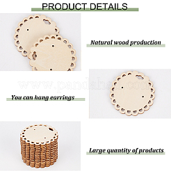 Wood Earring Display Card with Hanging Hole&nbsp;DIY-WH0320-20B