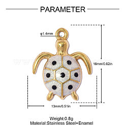 304 Stainless Steel Enamel Pendants&nbsp;STAS-OY019-15G