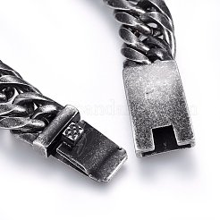 304 Stainless Steel Curb Chains Bracelets&nbsp;BJEW-E346-26AS
