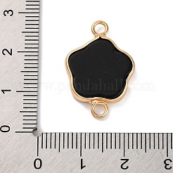 Natural Black Stone Flower Connector Charms&nbsp;KK-U042-17G-07