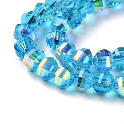 Transparent Electroplate Glass Beads Strands&nbsp;GLAA-Q099-C01-08-1