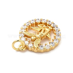 Rack Plating Brass Micro Pave Cubic Zirconia Pendants&nbsp;KK-K270-33G
