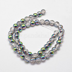 Electroplate Synthetic Crackle Quartz Bead Strands&nbsp;EGLA-J067-6mm-HP02
