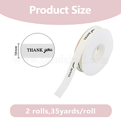 Polyester Grosgrain Ribbon&nbsp;OCOR-WH0036-60A