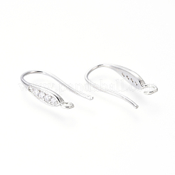 Brass Micro Pave Cubic Zirconia Earring Hooks&nbsp;KK-G374-14