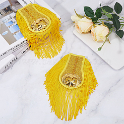 1 Pair Handmade Plastic with Polyester Tassel Epaulettes&nbsp;DIY-FH0007-12