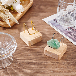 2Pcs 2 Colors Square Wooden Mineral Crystal Display Stands&nbsp;ODIS-FG0001-59