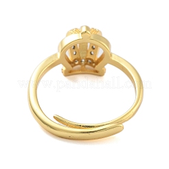 Crown Clear Cubic Zirconia Adjustable Rings&nbsp;RJEW-L120-017G-03