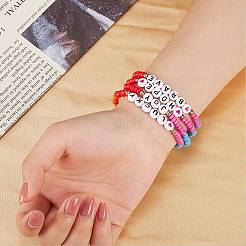 12Pcs Inspiration Word Glass Seed Stretch Bracelets Set with Heart&nbsp;BJEW-SZ0001-20