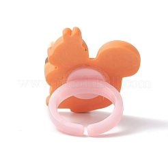 7Pcs 7 Style 3D Animals Resin Open Cuff Rings Set for Kids&nbsp;RJEW-JR00651