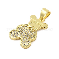 Rack Plating Brass Micro Pave Cubic Zirconia Pendants&nbsp;KK-Z074-64G