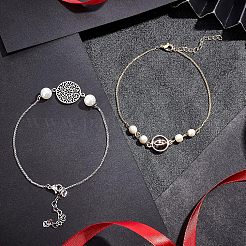 12Pcs 2 Colors 304 Stainless Steel Box Chains/Venice Chains Bracelets Making&nbsp;MAK-UN0001-20