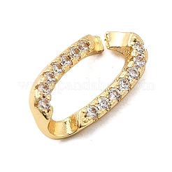 Brass Micro Pave Clear Cubic Zirconia Twisted Oval Linking Rings&nbsp;KK-A266-08G