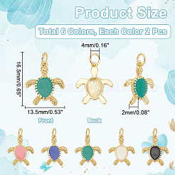 12Pcs 6 Colors Brass Pendants&nbsp;KK-NB0003-37