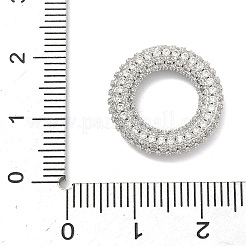 Brass Micro Pave Clear Cubic Zirconia Linking Rings&nbsp;KK-H539-11P