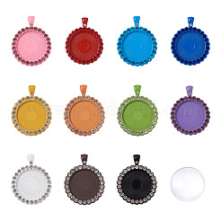 DIY Flat Round Pendant Making Kits&nbsp;DIY-TA0008-46