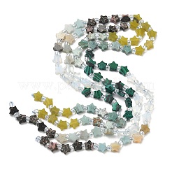 6 Styles Opalite & Synthetic Malachite & Natural Lemon Jade & HuBei Turquoise & Flower Amazonite & Rhodonite Beads Strands&nbsp;G-D095-A05