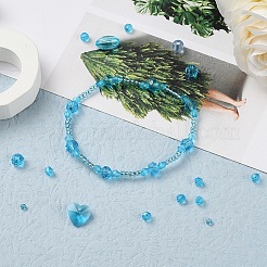 DIY Light Sky Blue Series Jewelry Making Kits&nbsp;DIY-YW0002-94F