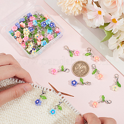 50Pcs Flower Handmade Polymer Clay Pendant Decorations&nbsp;HJEW-SC0001-66