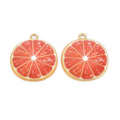Light Gold Alloy Enamel Pendants&nbsp;X-ENAM-S126-119