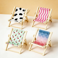 4Pcs 4 Colors Polyester & Wood Mini Chair Shape Cell Phone Stand&nbsp;AJEW-CP0012-32A