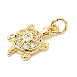 Brass Pave Clear Cubic Zirconia Pendants&nbsp;KK-G554-08F-G