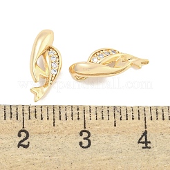 Brass Micro Pave Clear Cubic Zirconia Pendantsn&nbsp;KK-S386-31G
